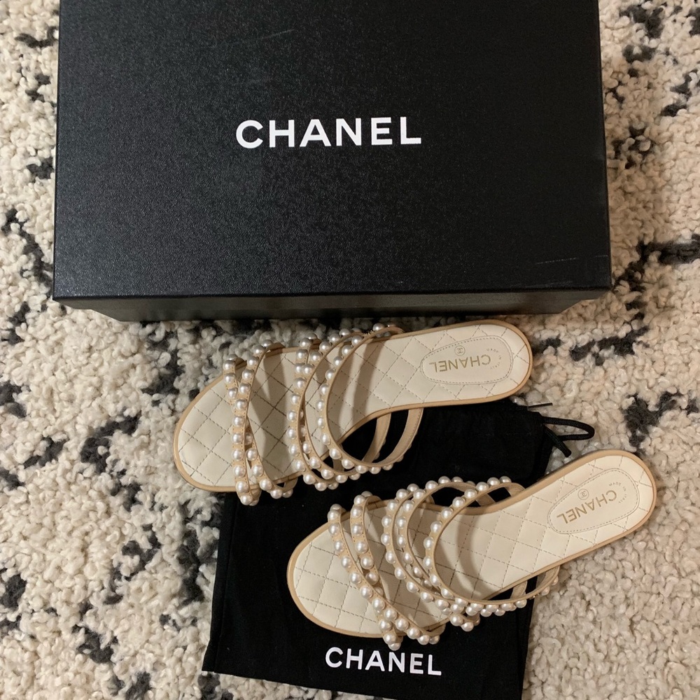 Chanel Pearl Mules Sandals